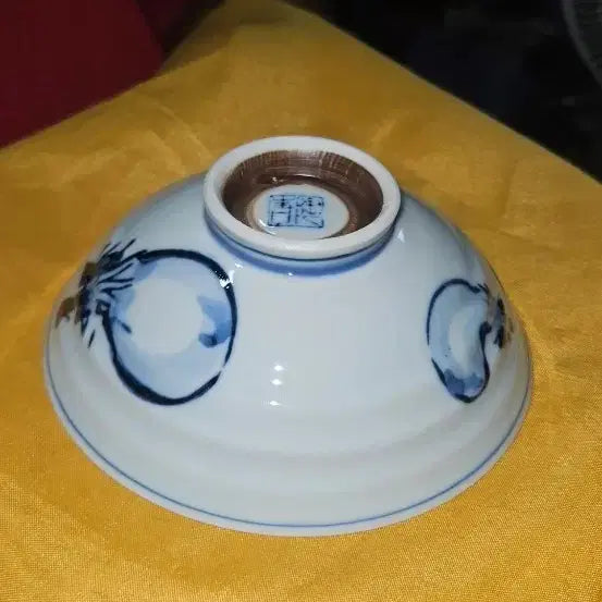 [BUNJANG] Arita Koimari Style Sometsuke (Blue and White Porcelain) Eggplant Pattern Matcha Bowl / 아리타 고이마리 양식의 소메츠케(청화백자) 가지문(또는 가지.채소문) 말차다완