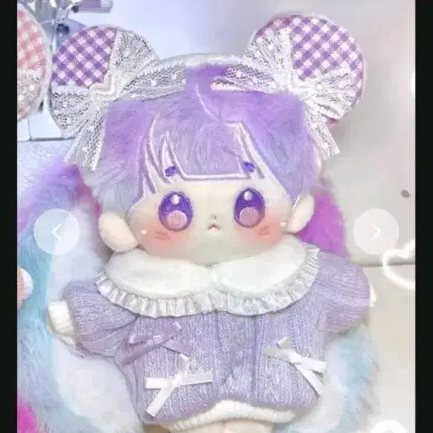[BUNJANG] Lemoran Ribbon Bear 10cm Doll Clothes - Purple / 레모란 리본 곰돌이 보라색 10cm 인형옷 10깅옷