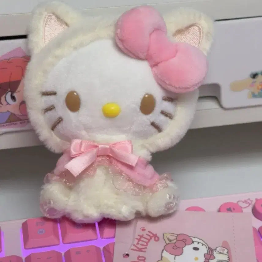 [BUNJANG] Sanrio Hello Kitty Cat Healing Mascot Keychain Doll / 산리오 헬로키티 고양이 치유 네코 인형 마스코트 키링