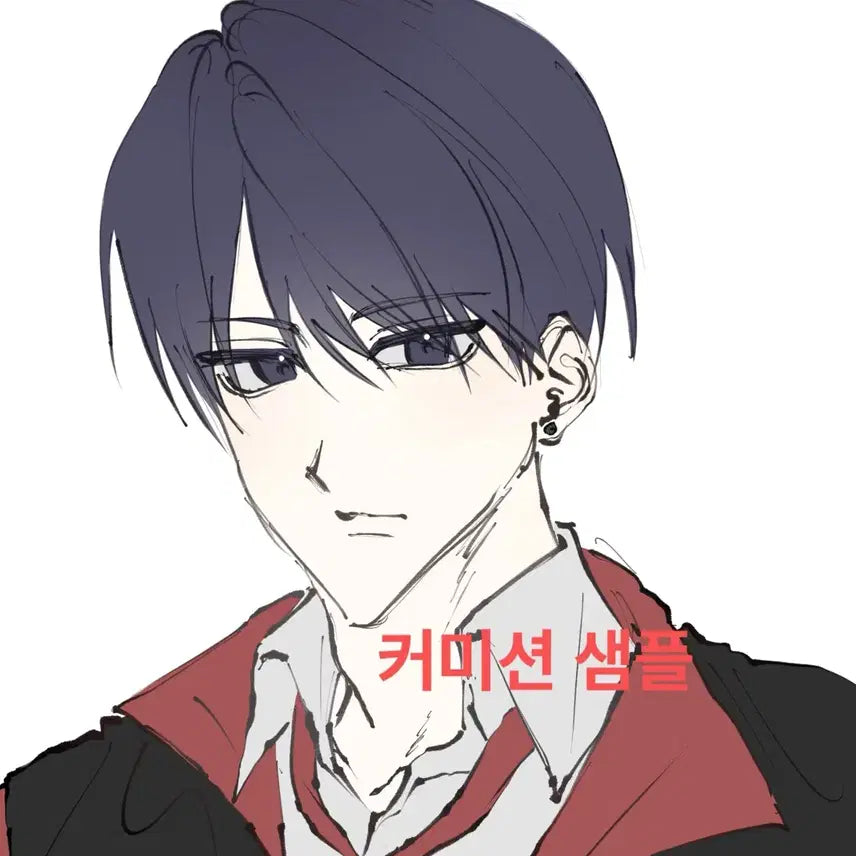 [BUNJANG] Custom Bust Art Commission - Simple Color Style / 급전!!) 두상 낙퀄 단색 그림 커미션