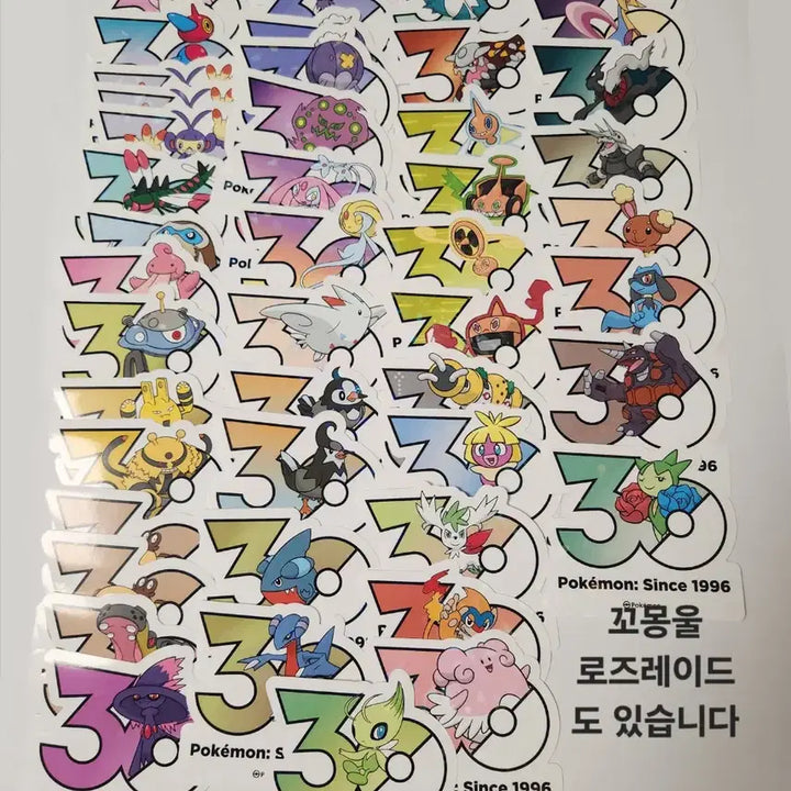 [BUNJANG] Pokemon 30th Anniversary Sticker Greninja Mew Jirachi Piplup Glameow / 교환) 포켓몬스터 30주년 스티커 교환 개굴닌자 뮤 지라치 팽도리 냐스퍼