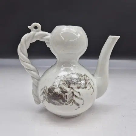 [BUNJANG] Buncheong Celadon Iron-Painted Crab Design Ceramic Teapot / 분청철화 게그림 도자기주전자/