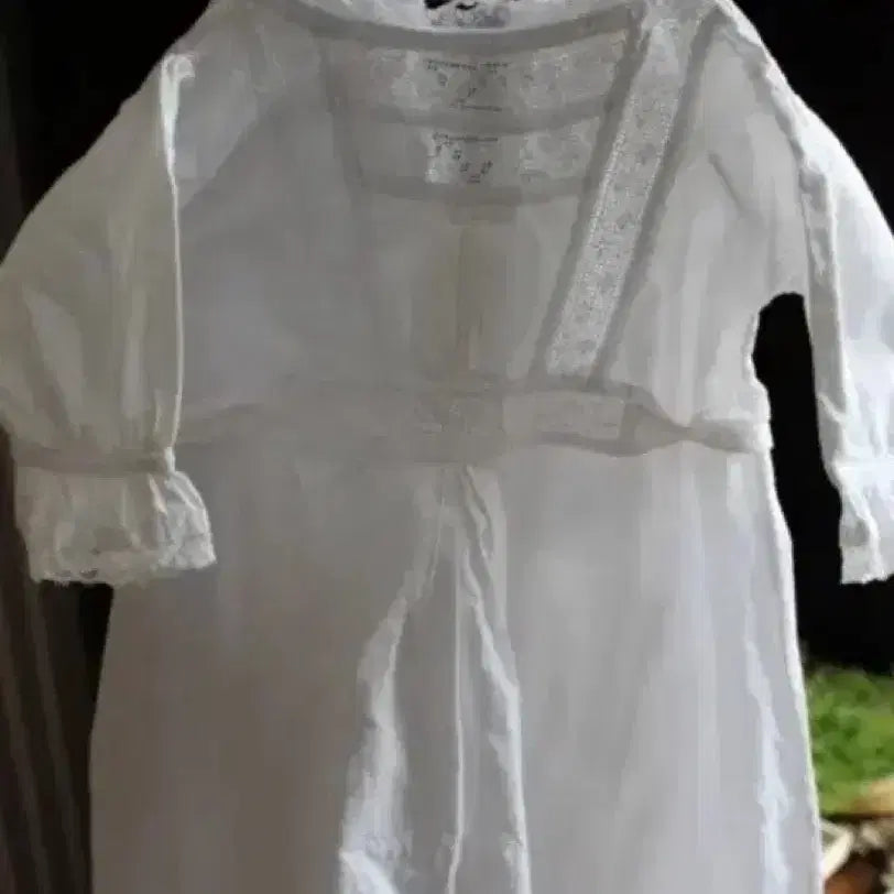 [BUNJANG] French Antique Christening Gown Lace Detail Cotton / 앤틱세례복