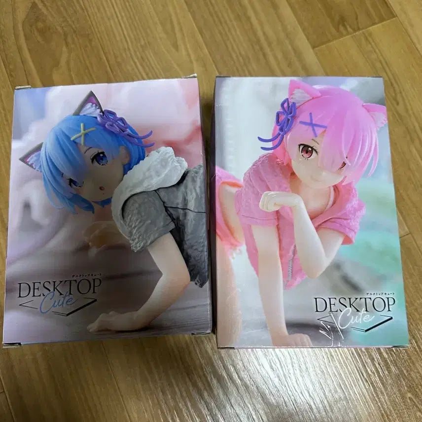 [BUNJANG] Taito Desktop Cute Re:Zero Ram/Rem Cat Roomwear Ver. Bundle Set (Sealed) / 미개봉/일괄)타이토 데스크탑큐트 리제로 렘/람 캣 룸웨어 Ver.