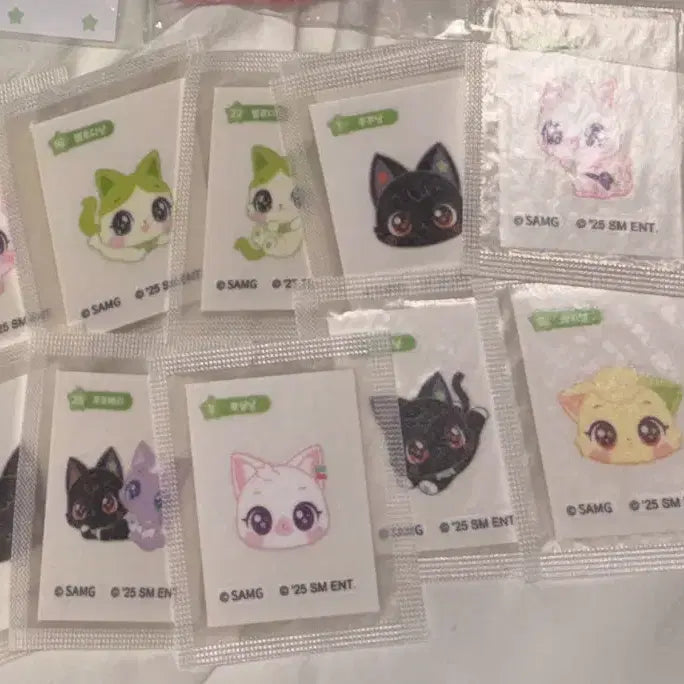 [BUNJANG] NCT WISH Wishcat Plush Keychain Ttibu Seal Bundle Set / 엔시티 위시 위시캣 플러시 인형 키링 띠부씰 일괄