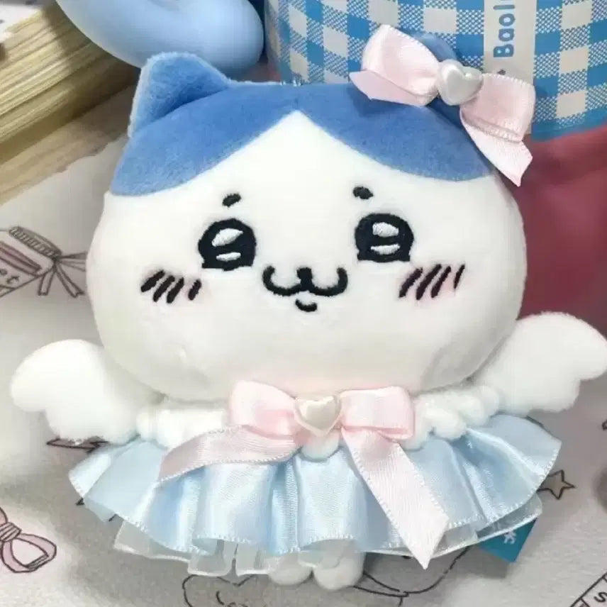 [BUNJANG] 10cm Doll Clothes Angel Wing Ribbon Heart Set Pink Blue Yellow / 10cm 인형 옷, 천사 날개 엔젤 리본 하트 인형 옷 세트, 핑크 블루 하늘 노랑 인형옷