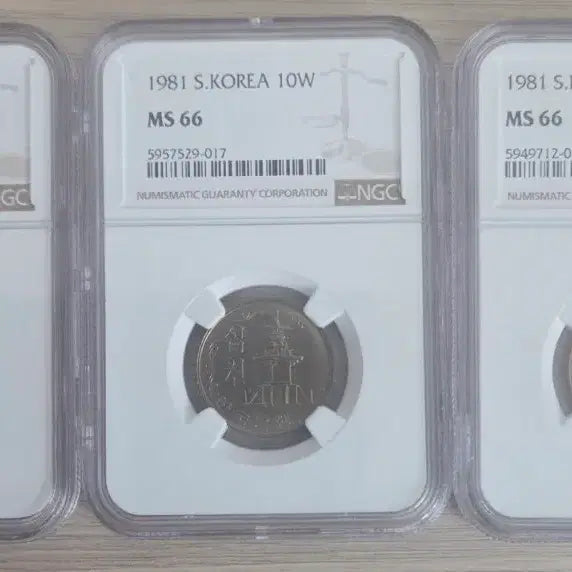 [BUNJANG] 1981 South Korea 10 Won Coin Set (3 Coins) MS66 NGC / 1981년, 10원, 십원, 주화 3개, MS66, NGC, 완전미사용