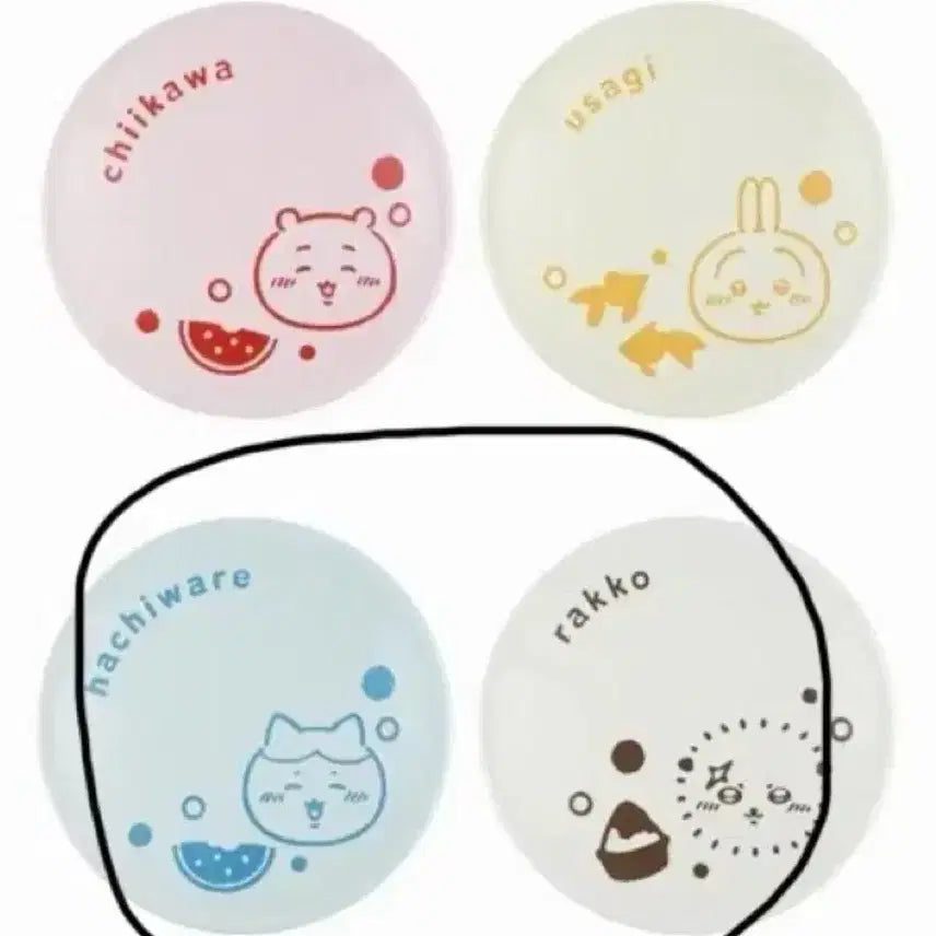 [BUNJANG] Chiikawa Animai Summer Lottery Hachi &amp; Raccho Plate Set / 치이카와 애니마이 여름 쿠지 하치 랏코 접시 세트