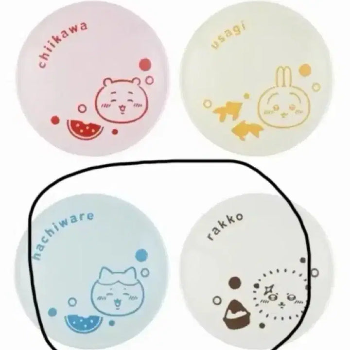 [BUNJANG] Chiikawa Animai Summer Lottery Hachi &amp; Raccho Plate Set / 치이카와 애니마이 여름 쿠지 하치 랏코 접시 세트