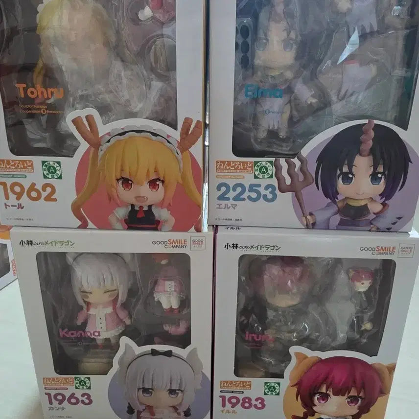 [BUNJANG] Kobayashi-san Chi no Maid Dragon Nendoroid Figure Set (4 types: Tohru, Kanna, Ilulu, Elma) / 넨도로이드 코바야시네 메이드래곤 피규어 4종 토르 칸나 이루루 엘마