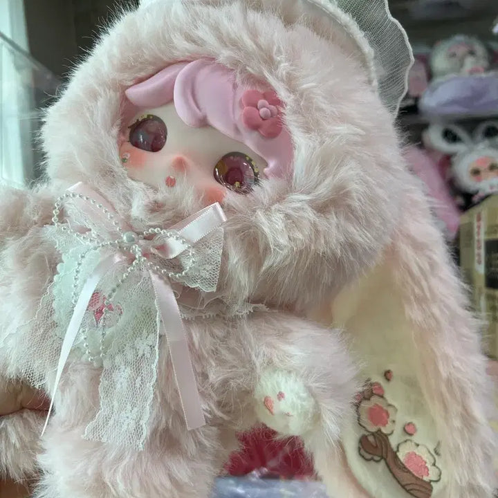 [BUNJANG] Baby3 Luxy Rabbit Pink Rabbit Plush Doll / 베이비쓰리 럭시래빗 핑크토끼인형 물눈