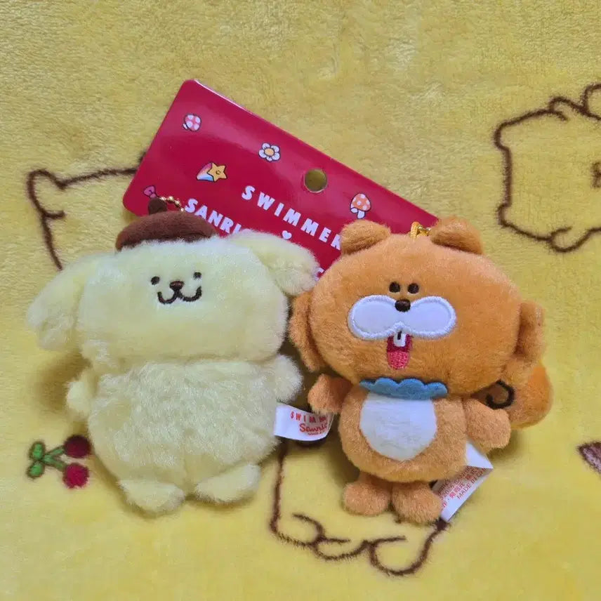 [BUNJANG] Sanrio x Swimmer Collaboration Pompompurin Mascot Keyring Doll Holder / 산리오 x 스위머 콜라보 2탄 폼폼푸린 마스코트 키링 인형 홀더