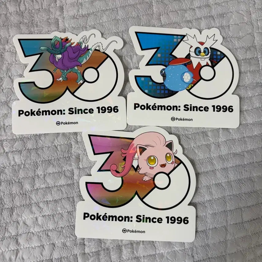 [BUNJANG] Pokemon 30th Anniversary Sticker Set - Wailmer, Probopass, Floatzel / 포켓몬 30주년 스티커 우렁찬꼬리/무쇠보따리/굽이치는물결