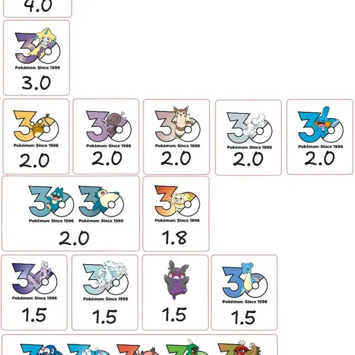 [BUNJANG] Pokemon 30th Anniversary Logo Stickers - Glaceon &amp; Others / 포켓몬 30주년 로고 스티커 양도 팩 글레이시아 외
