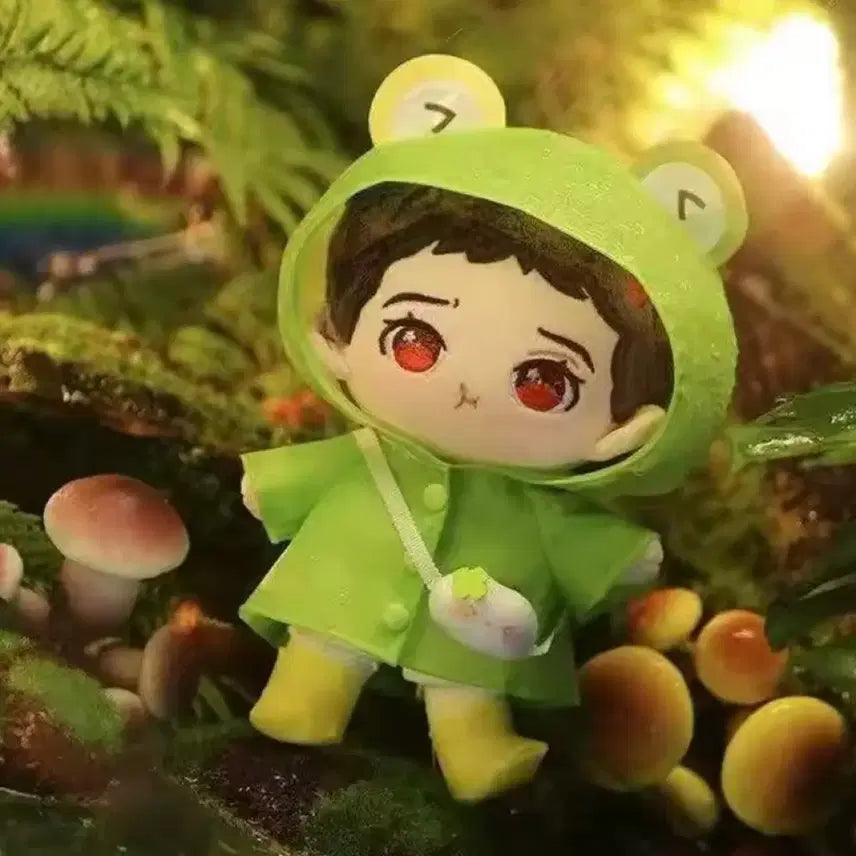 [BUNJANG] Frog Raincoat Set with Bag for 10cm Dolls / 개구리 우비 인형옷, 10cm인형옷 세트, 가방 세트