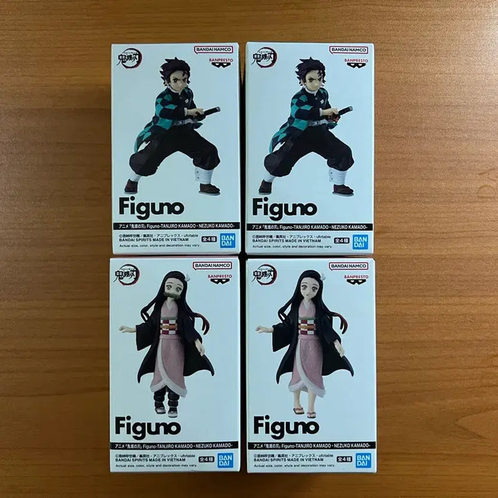 [BUNJANG] Demon Slayer Tanjiro &amp; Nezuko 4-Figure Set (Figuno) / 귀멸의칼날/귀칼 탄지로, 네즈코 피규어 4종 일괄 (피그노/피구노/Figuno)
