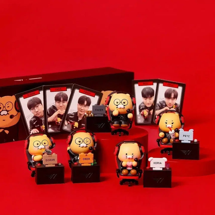 [BUNJANG] T1 x Kakao Friends Chunsik Collaboration 5-Figure Set with Photocard (Sealed) / T1 춘식이 피규어 미개봉 5인세트 포카포함