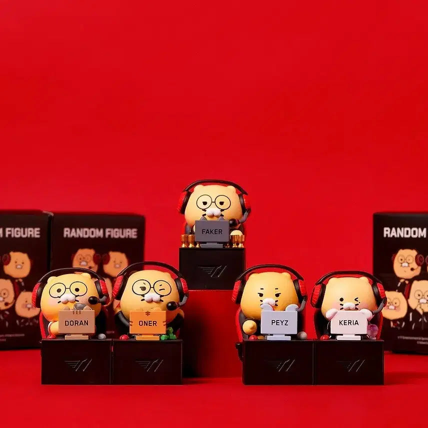 [BUNJANG] T1 x Kakao Friends Chunsik Collaboration 5-Figure Set with Photocard (Sealed) / T1 춘식이 피규어 미개봉 5인세트 포카포함