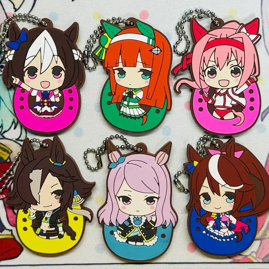 [BUNJANG] Uma Musume Rubber Straps Bundle Set: Special Week, Silence Suzuka, Gold Ship, Vodka, Daiwa Scarlet, Emperor / 우마무스메 러버스트랩 일괄 스페셜위크/스즈카/우라라/보드카/맥퀸/테이오