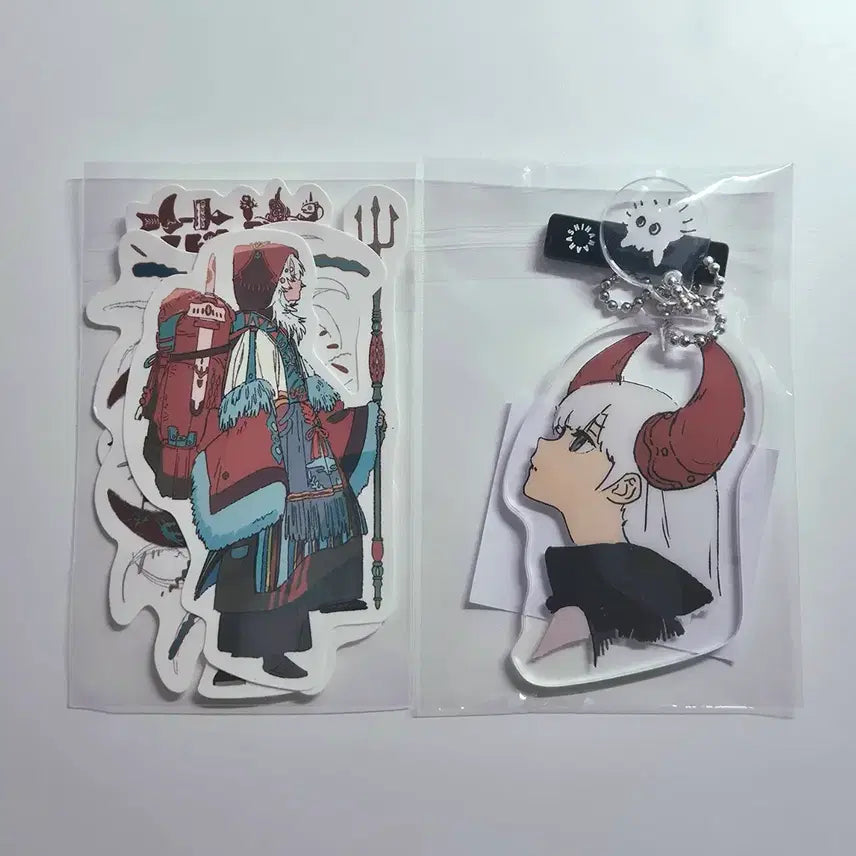 [BUNJANG] Eve (Utaite) Hanaarashi Keyring &amp; Sticker Bundle Set / 급전) 우타이테 Eve 이브 하나아라시 키링 및 스티커 일괄