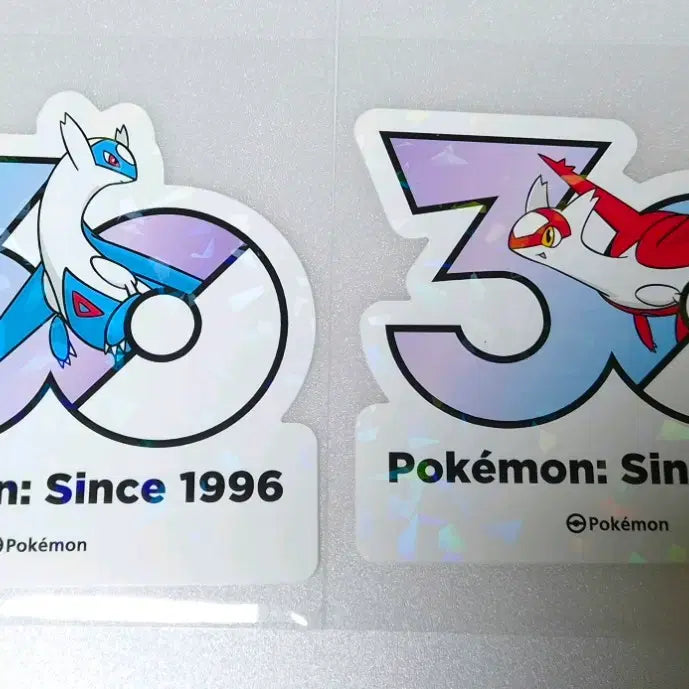 [BUNJANG] Pokemon 30th Anniversary Logo Stickers Latias Latios Set / 포켓몬 30주년 로고 스티커 라티아스 라티오스 판매 교환 굿즈 팝업
