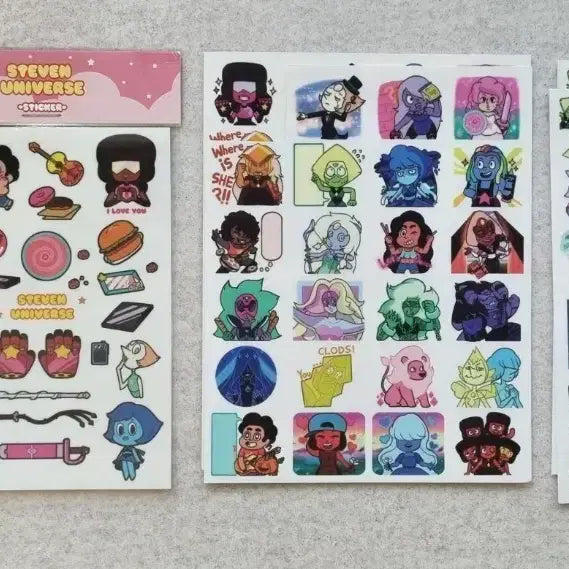 [BUNJANG] Steven Universe Unofficial Merchandise Bundle (Electro-blocking Sticker, Printed Stickers) / 스티븐 유니버스 비공굿 일괄(전차스, 스티커)