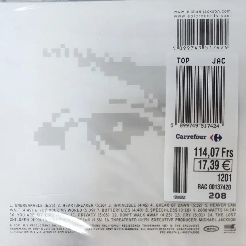 [BUNJANG] Michael Jackson Invincible Album / 마이클 잭슨 앨범 invincible