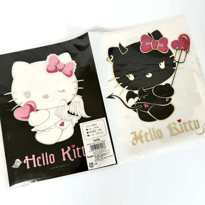 [BUNJANG] Rare Vintage Hello Kitty Angel &amp; Devil Letter Set / [새상품]초레어 천사악마 키티 고전키티 데빌키티 바인더 레트로 편지지세트 엽서 파일 레터 봉투 세트