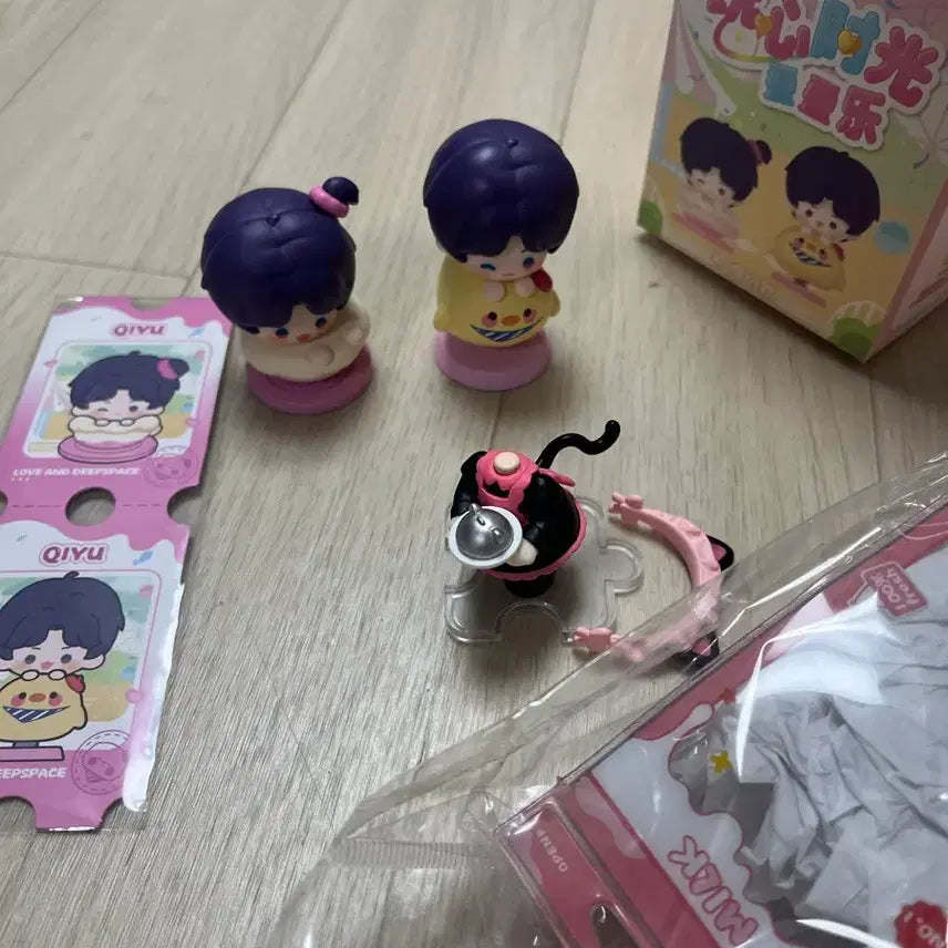 [BUNJANG] Lovey Dovey Stacking Jenga Figure Set (2 Types) + Unofficial Nyanmade Body &amp; Pouch / 럽딥 스태킹 젠가 피규어 2종1세트+비공굿 냥메이드 몸체 일괄판매