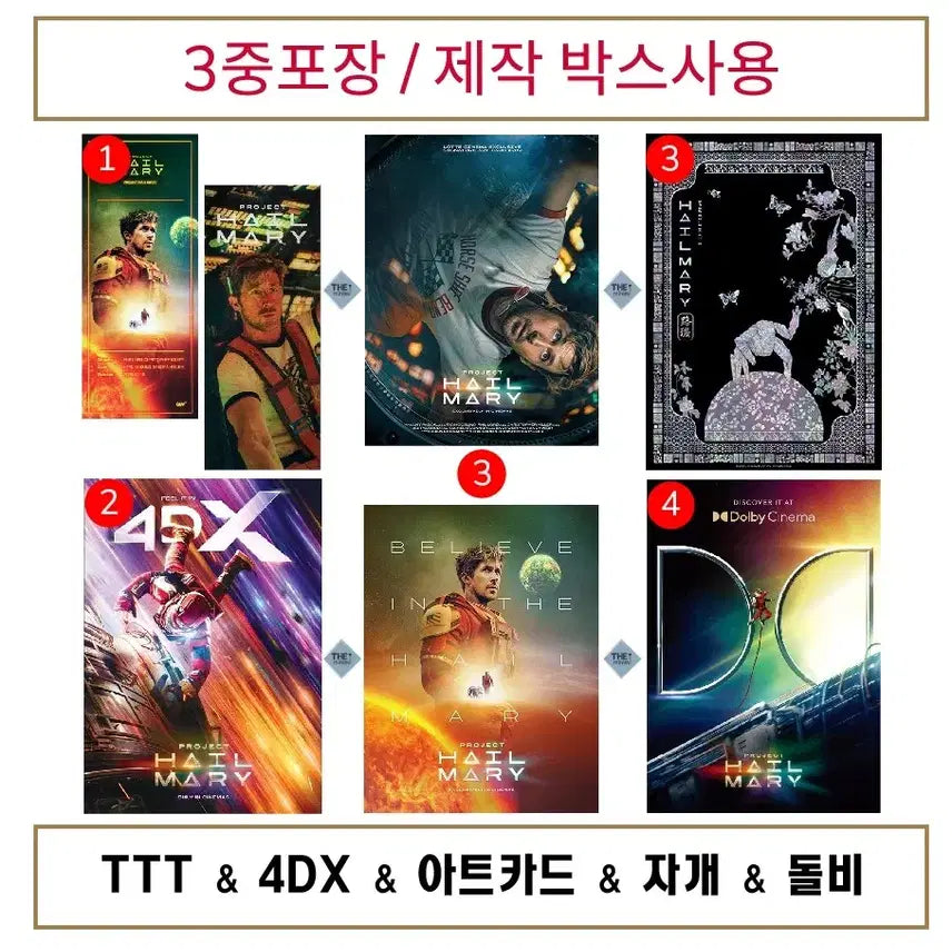 [BUNJANG] Project Hail Mary 5-Set Bundle: TTT, Art Card, Lacquer, Dolby Cinema, 4DX / (5종)TTT+아트카드+자개+돌비+4DX 일괄판매. 프로젝트헤일메리.