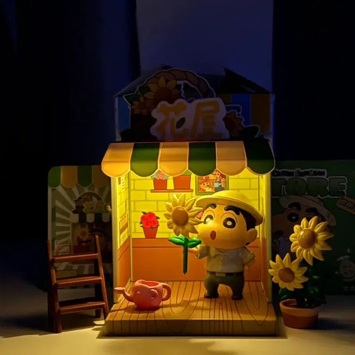 [BUNJANG] Crayon Shin-chan Store Figure with Sunflower and Accessories / 짱구 스토어 피규어