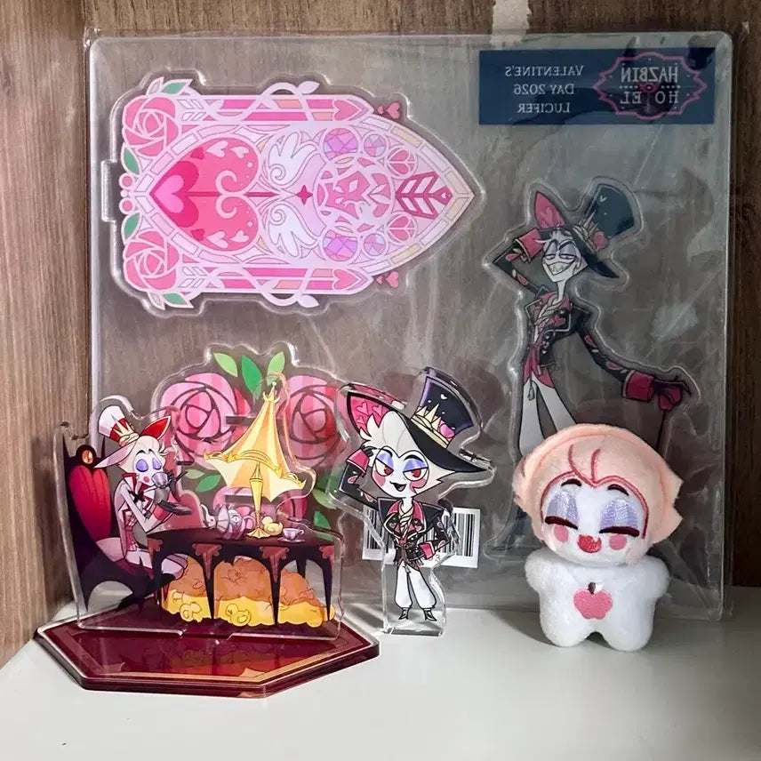 [BUNJANG] Hazbin Hotel Lucifer Acrylic Stand &amp; Plush Set / 9/13까지) 해즈빈호텔 루시퍼 아크릴스탠드 누이 세트