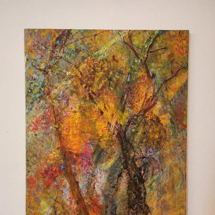 [BUNJANG] Lee Hyun-soon "Vibrant Maple Forest" Oil on Canvas Painting (20F) / [서양화가 이현순 작가 작품 - 단풍이 화려한 숲 속 풍경 (20F)]