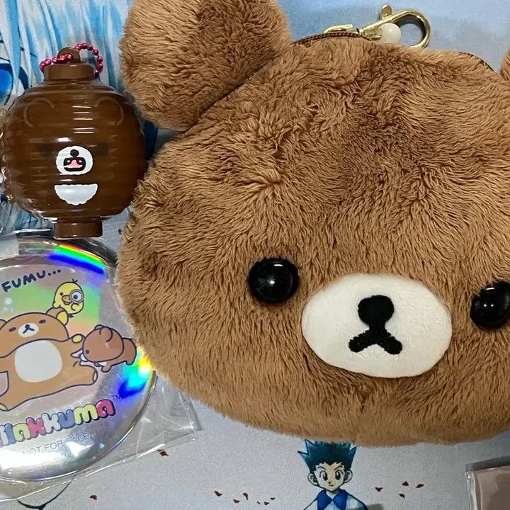 [BUNJANG] Rilakkuma Korilakkuma Doll Keychain, Can Badge, Light Keychain Bundle Set / 리락쿠마 코리락쿠마 인형키링 캔뱃지 라이트키링 일괄
