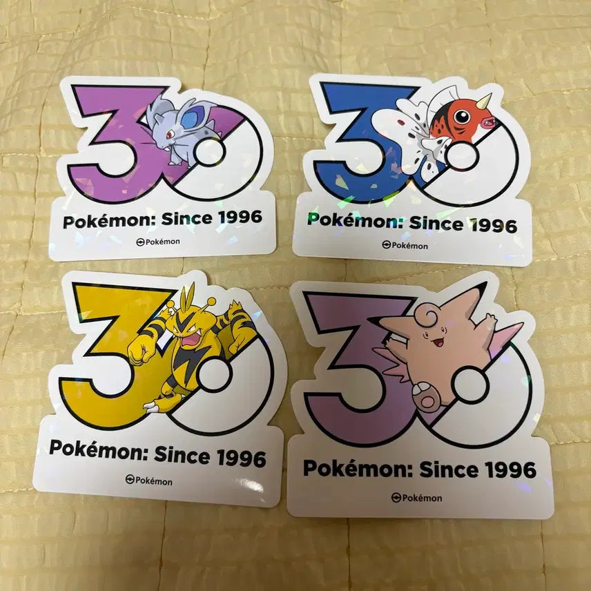 [BUNJANG] Pokemon 30th Anniversary Stickers - Arbok, Ninetales, Vileplume, Nidoran Bundle Set / 포켓몬 30주년 스티커 에레브 픽시 왕콘치 니드런 일괄 판매