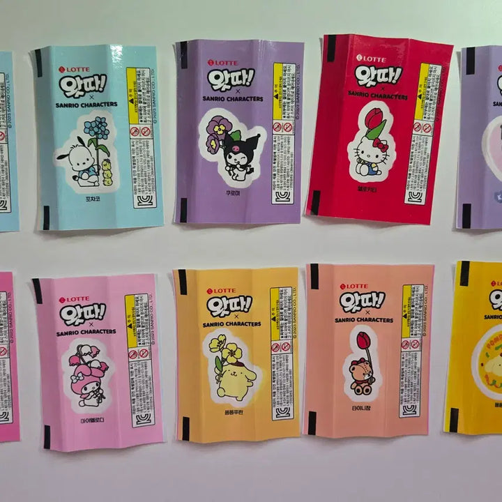 [BUNJANG] Sanrio Whatta Gum Decal Bundle Set (10 Types) / 산리오 왓따 껌 판박이 10종 일괄판매