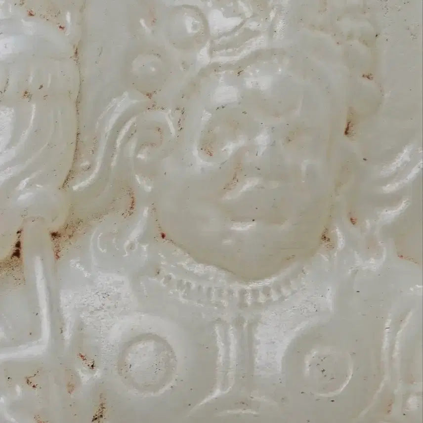 [BUNJANG] Tibetan Buddha Relief Carved Jade Pendant Necklace - Chinese Antique Art Collectible / 티벳불 양각 조각 옥패 목걸이 중국 골동품 고미술품 수집품 불교 불상