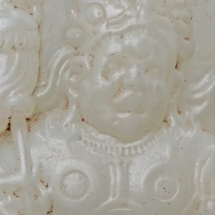 [BUNJANG] Tibetan Buddha Relief Carved Jade Pendant Necklace - Chinese Antique Art Collectible / 티벳불 양각 조각 옥패 목걸이 중국 골동품 고미술품 수집품 불교 불상