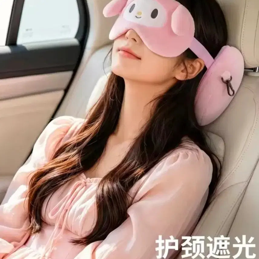 [BUNJANG] Sanrio Cinnamoroll Foldable Sleep Mask &amp; Neck Pillow Set / 수입 정품 산리오 시나모롤 접이식 수면 안대+목베개 휴대용