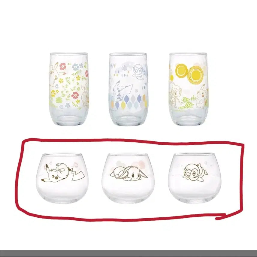 [BUNJANG] Pokemon Ichiban Kuji H Prize Glass Set / 포켓몬 쿠지/제일복권 H상 글라스3개 세트 (택포3.5)