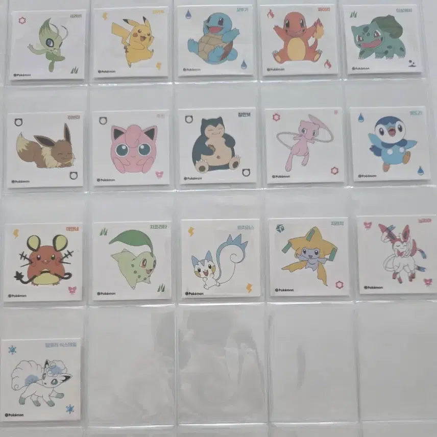 [BUNJANG] Damter Kombucha Pokémon Sticker Set / 담터 콤부차 포켓몬 스티커 16종 전종 팝니다.