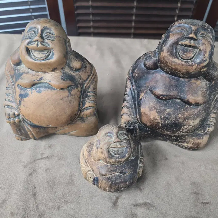 [BUNJANG] Budai Statue Set, Vintage Interior Props, Lucky Bag Sculptures / 포대화상 세트 빈티지 인테리어 소품, 복주머니 조각상