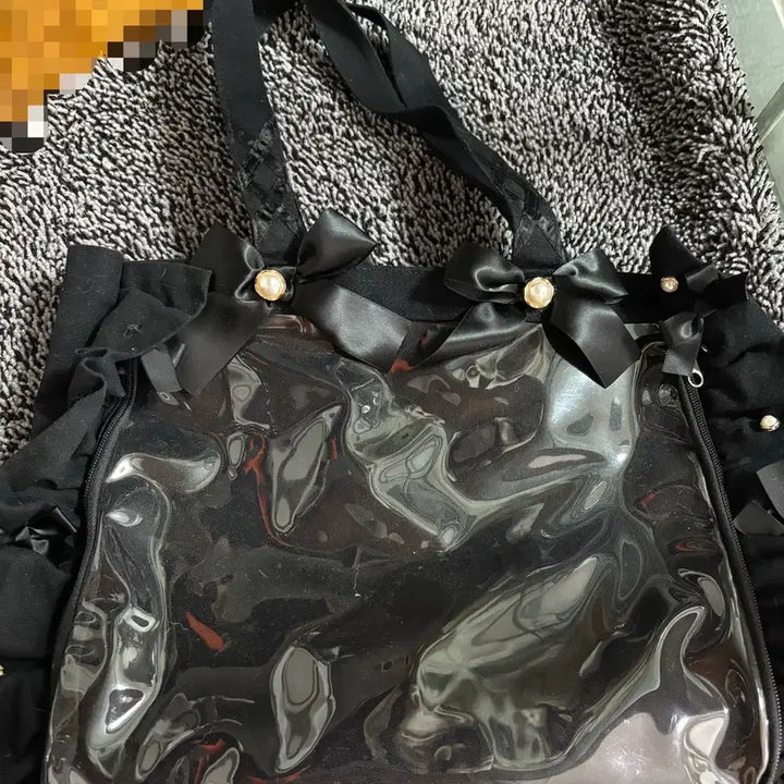 [BUNJANG] Zakamart Frill A4 Ita Bag Black / [택포] 자카마트 프릴 A4 블랙 이타백 양도