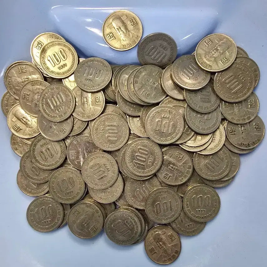 [BUNJANG] 1977 South Korean 100 Won Coins - 3 Rolls (150 Coins) / 1977년 100원 동전 150개 3롤