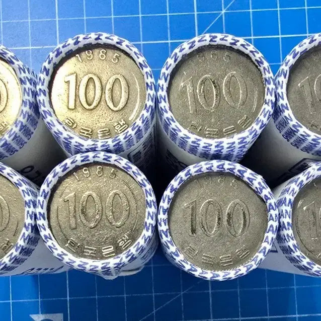 [BUNJANG] 1985 100 KRW Coin - 400 Pieces (8 Rolls) / 100원 동전 1985년 400개 8롤