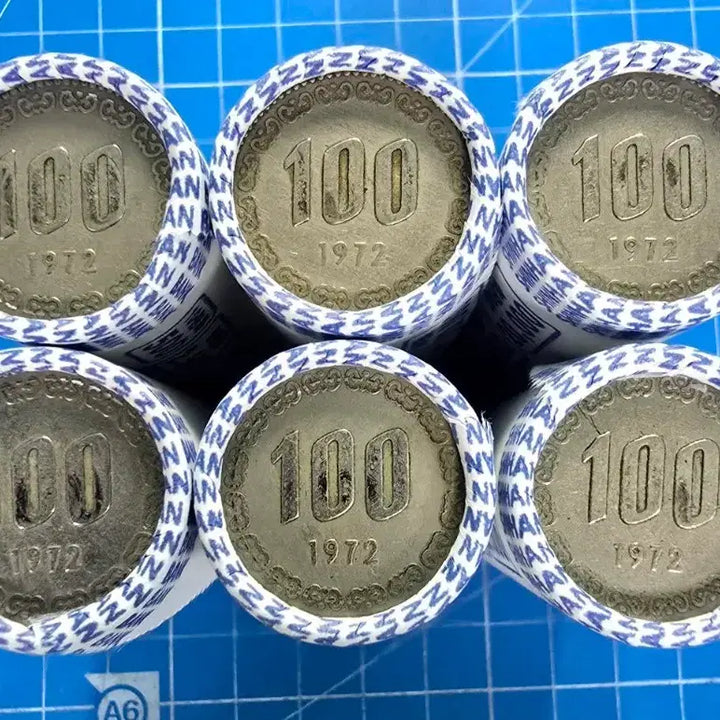 [BUNJANG] 1972 South Korean 100 Won Coins (6 Rolls, 300 pcs) / 1972년 100원 동전 6롤 300개