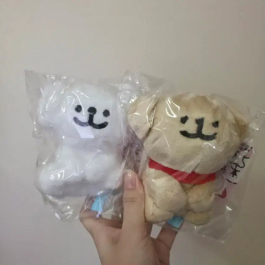 [BUNJANG] Maltese Mascot Plush Toy Set (2 Pieces) / 몰티즈 마스코트 인형 2개 세트 팝니다. (택포3)