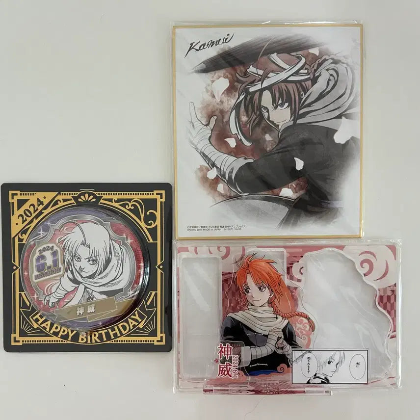 [BUNJANG] Gintama Kamui 2024 Birthday Acrylic Diorama, Shikishi, Can Badge Set / 은혼 카무이 2024 생일 디오라마 아크릴 색지 캔뱃지
