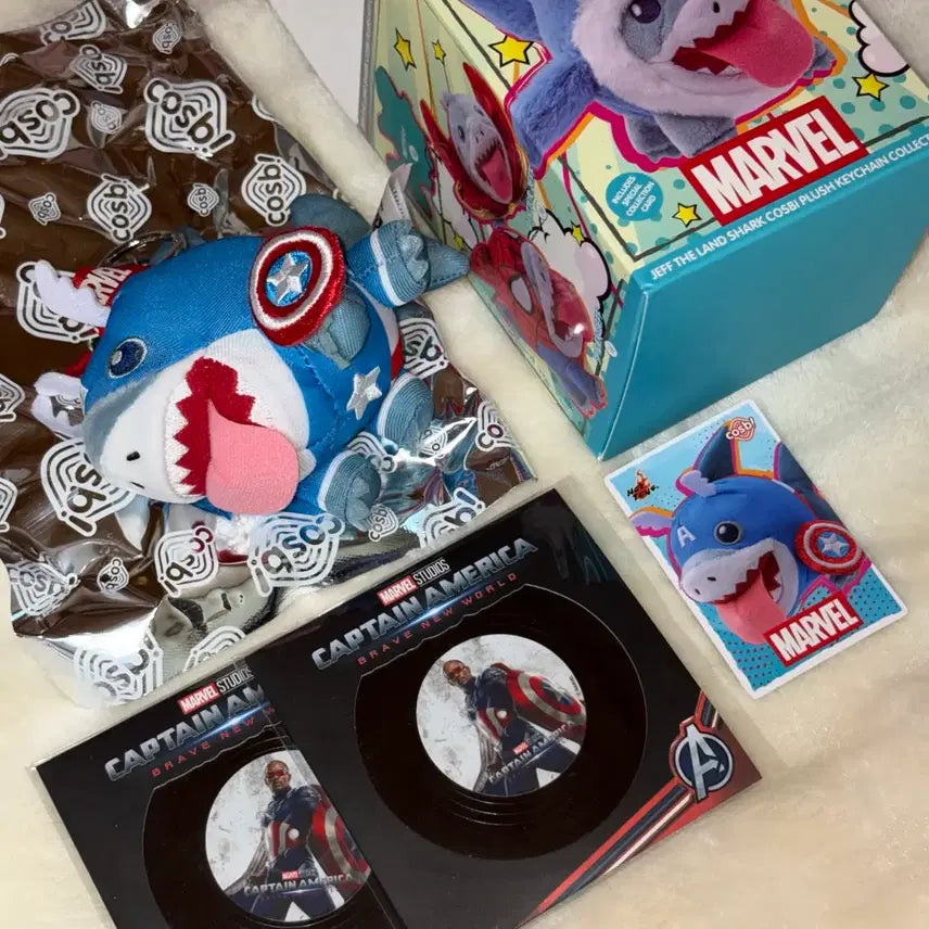 [BUNJANG] Cosbi Marvel Rivals Captain Jeff Plush Keyring / 코스비 핫토이 마블 라이벌즈 땅상어 제프 인형키링 Captain Jeff