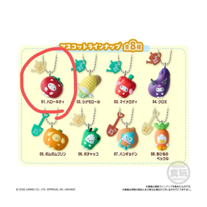 [BUNJANG] Sanrio Hello Kitty Vegetable Charm / 야채 산리오 키링 헬로키티